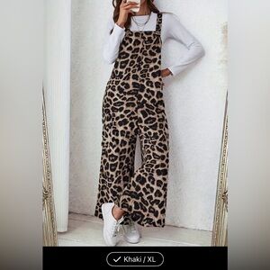 SHEIN - Women's Casual Leopard Print Loose Jumpsuit